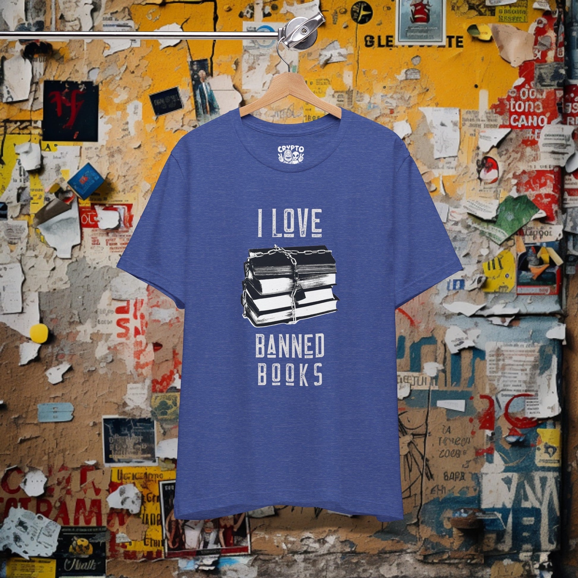 T-Shirt - I Love Banned Books Tee | Bella + Canvas Unisex T-shirt from Crypto Zoo Tees