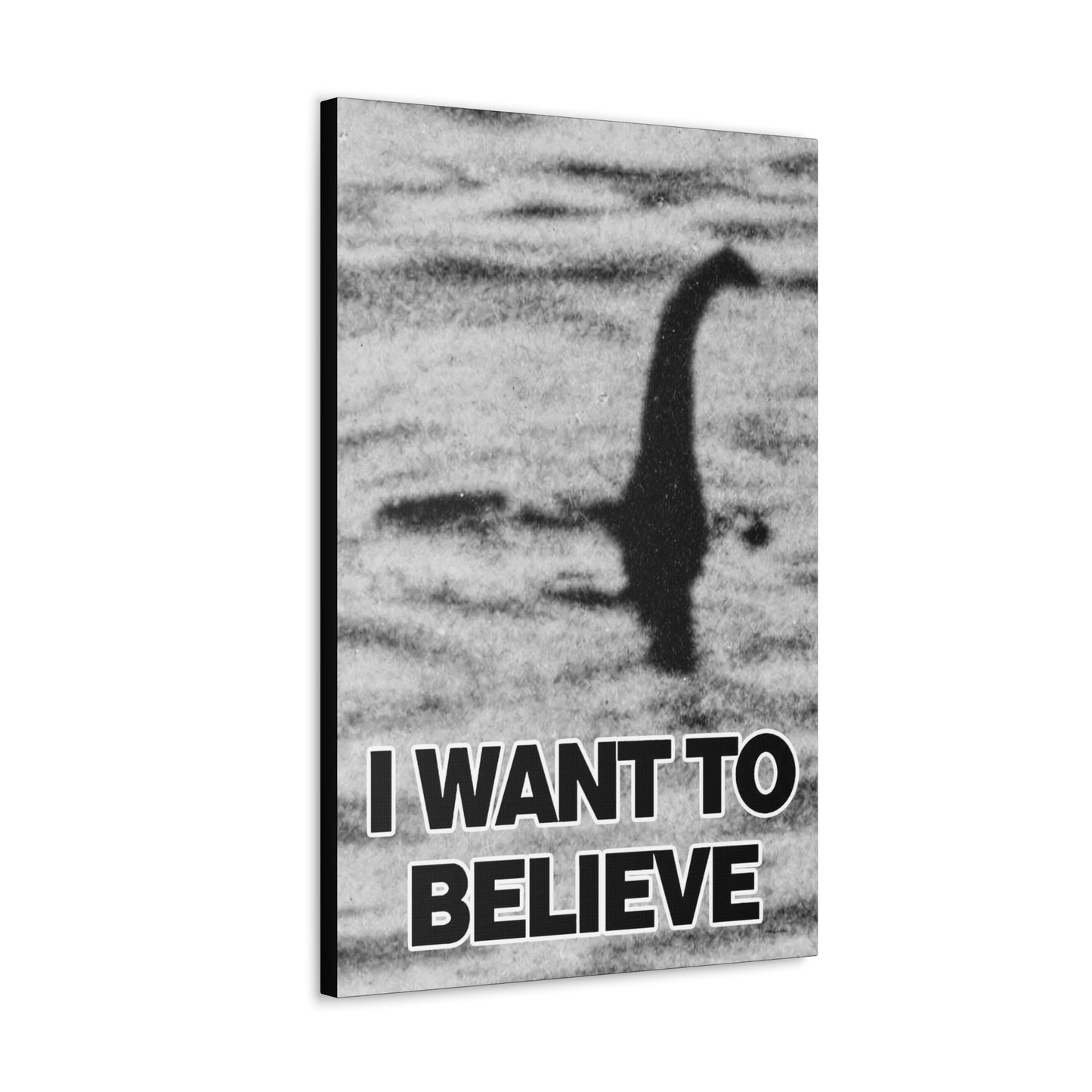 Canvas - I Want to Believe in Nessie Loch Ness Monster Canvas Print - Vibrant Wall Art from Crypto Zoo Tees