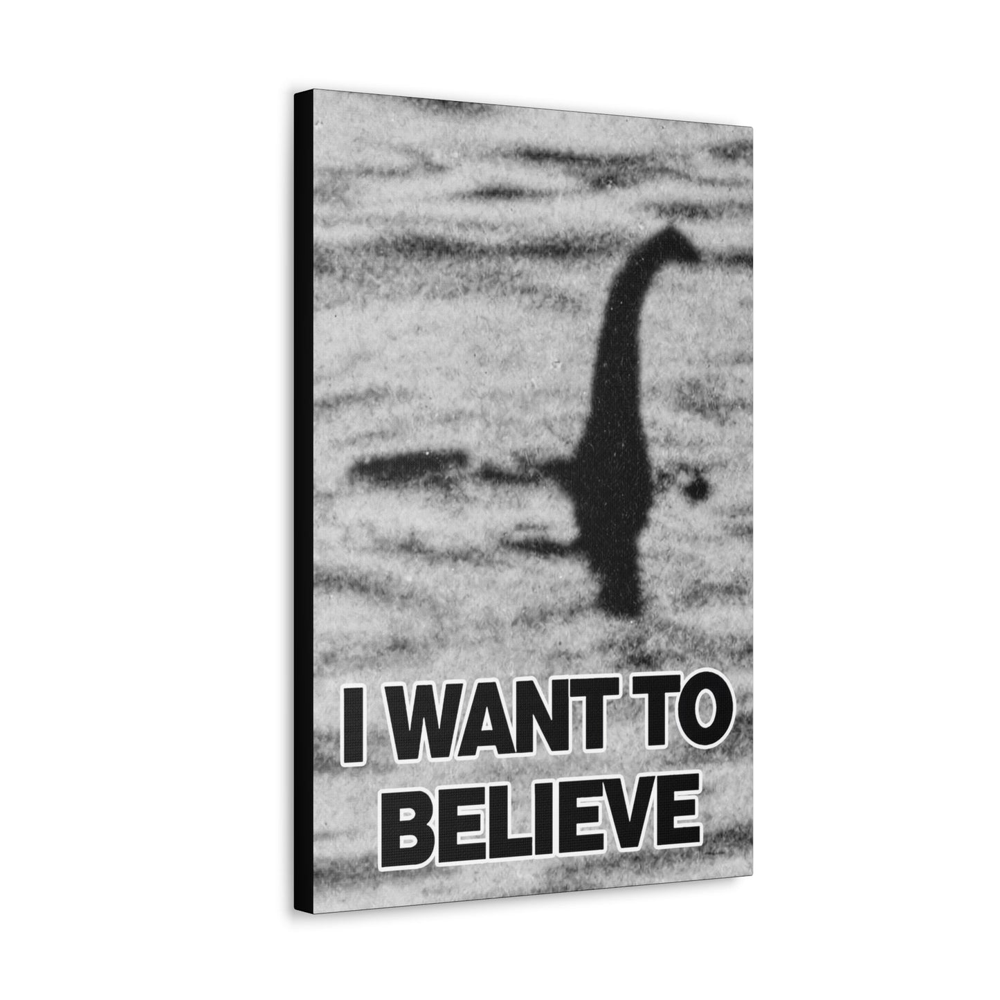 Canvas - I Want to Believe in Nessie Loch Ness Monster Canvas Print - Vibrant Wall Art from Crypto Zoo Tees