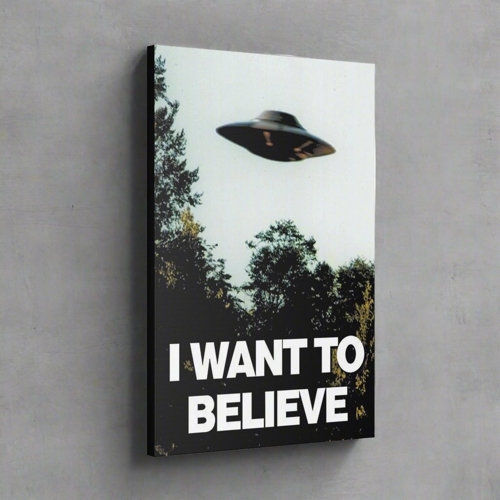 Canvas - I Want to Believe in UFOs Canvas Gallery Wrap - Vibrant Wall Art from Crypto Zoo Tees