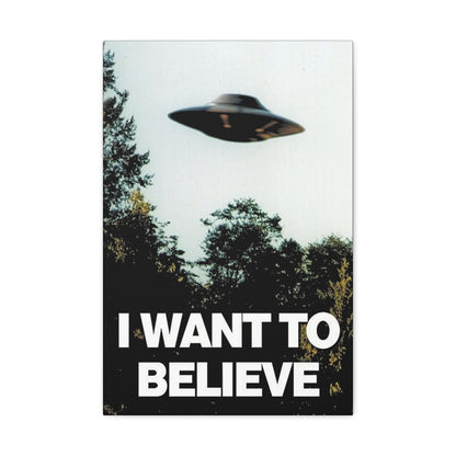 Canvas - I Want to Believe in UFOs Canvas Gallery Wrap - Vibrant Wall Art from Crypto Zoo Tees