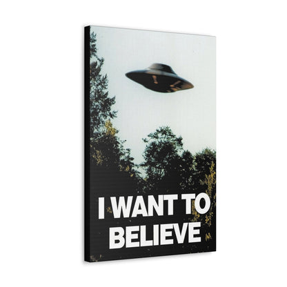 Canvas - I Want to Believe in UFOs Canvas Gallery Wrap - Vibrant Wall Art from Crypto Zoo Tees