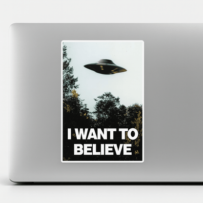 Paper products - I Want to Believe Sticker | Alien & UFO, Ghosts & Paranormal from Crypto Zoo Tees