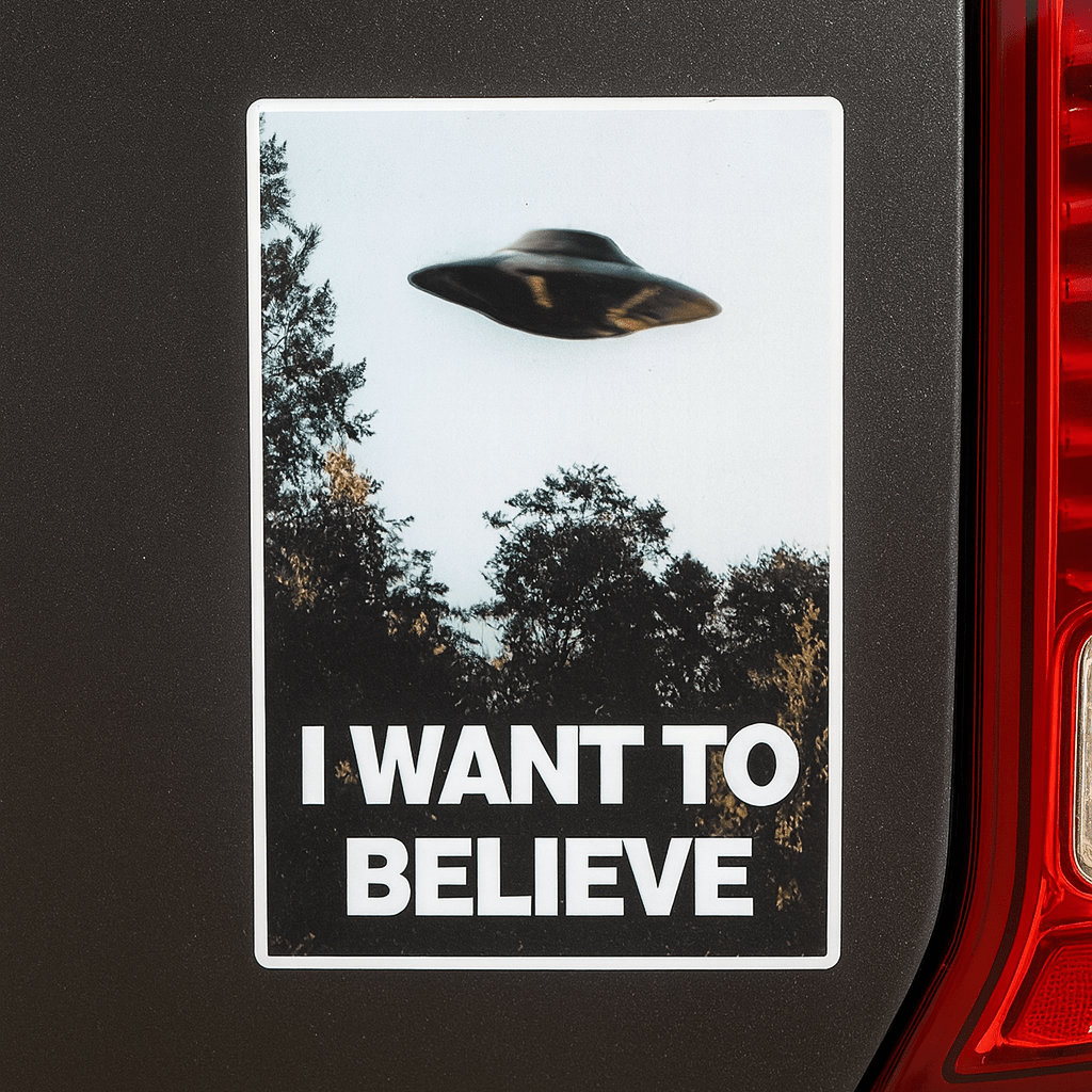 Paper products - I Want to Believe Sticker | Alien & UFO, Ghosts & Paranormal from Crypto Zoo Tees