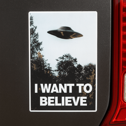 Paper products - I Want to Believe Sticker | Alien & UFO, Ghosts & Paranormal from Crypto Zoo Tees