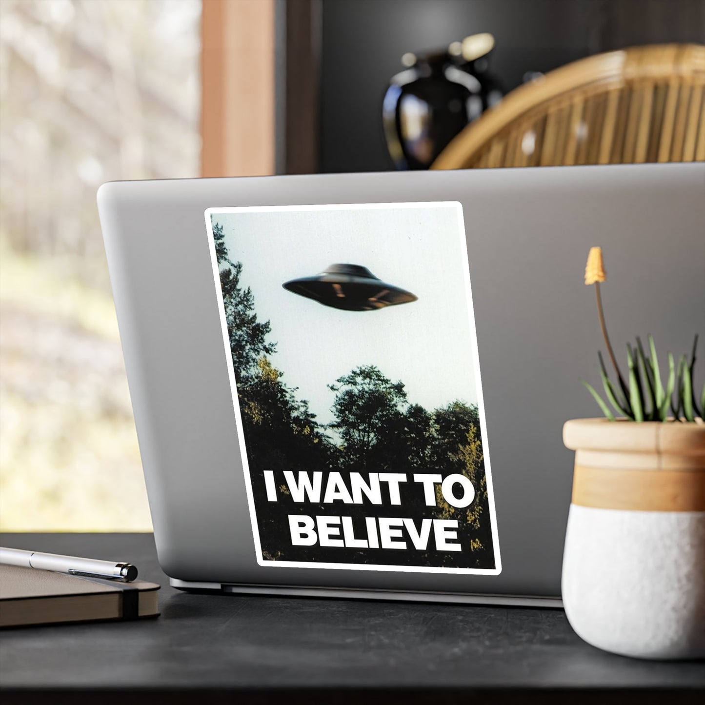 Paper products - I Want to Believe Sticker | Alien & UFO, Ghosts & Paranormal from Crypto Zoo Tees