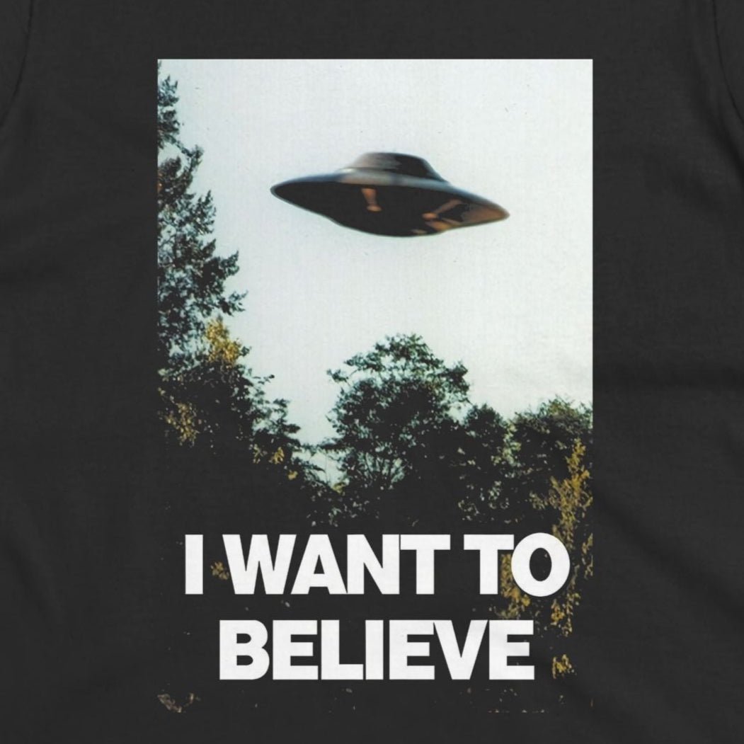 T-Shirt - I Want to Believe Tee | Alien & UFO, Horror | Kids Tee from Crypto Zoo Tees