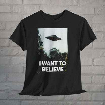 T-Shirt - I Want to Believe Tee | Alien & UFO, Horror | Kids Tee from Crypto Zoo Tees