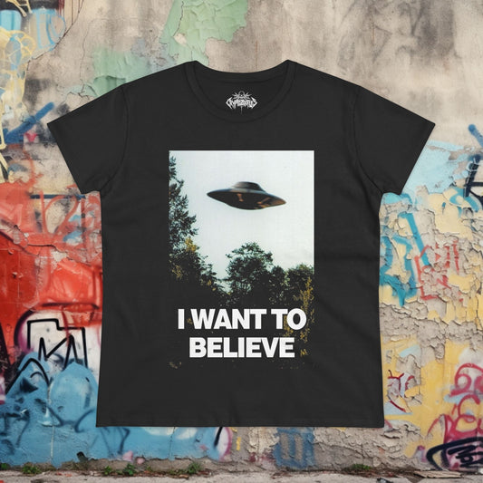 T-Shirt - I Want to Believe Tee | Alien & UFO, Horror | Kids Tee from Crypto Zoo Tees