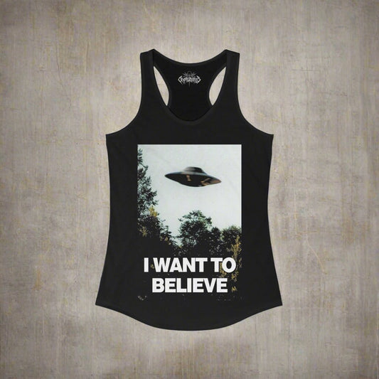T-Shirt - I Want to Believe Tee | Alien & UFO, Horror | Racerback Tank Top from Crypto Zoo Tees