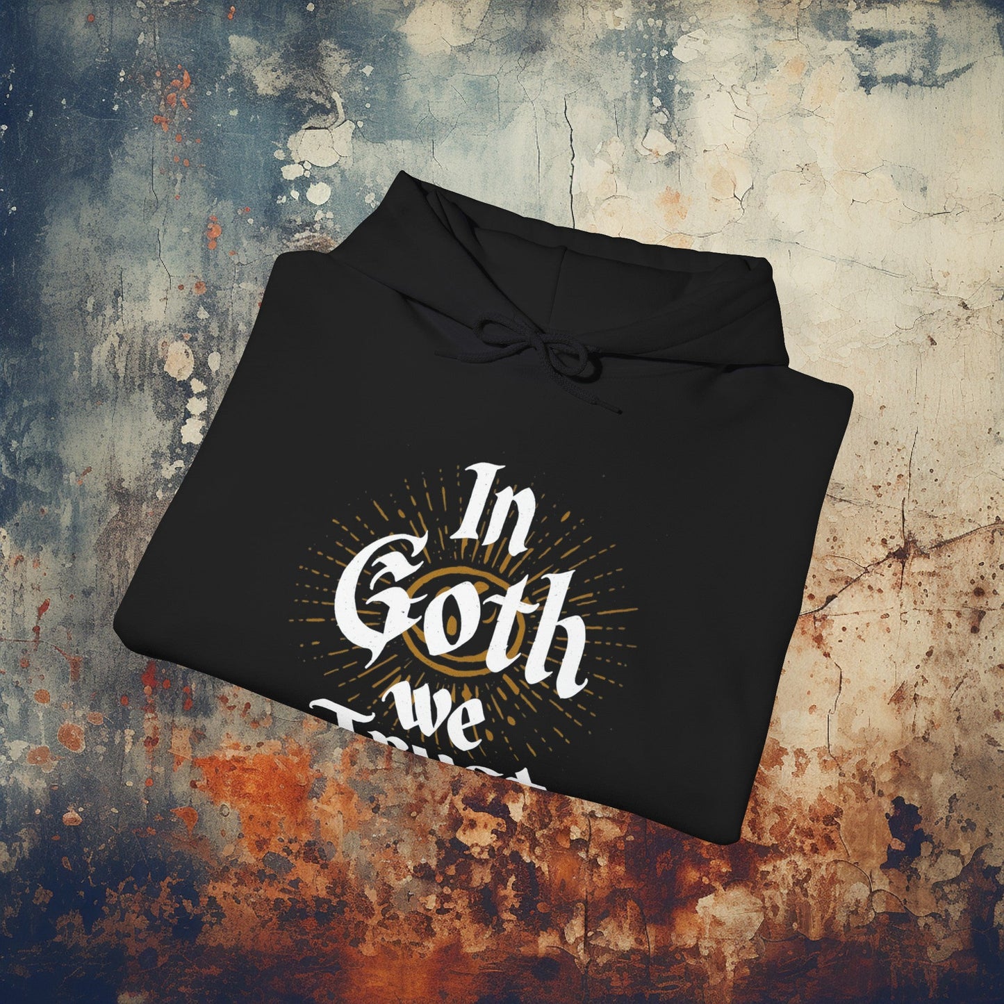 Hoodie - In Goth We Trust | Hoodie | Hooded Sweatshirt from Crypto Zoo Tees