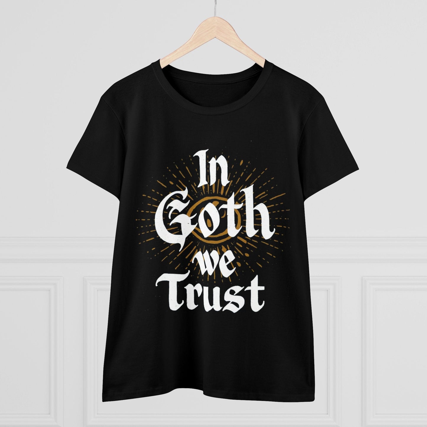 T-Shirt - In Goth We Trust Ladies Tee | Women's T-Shirt | Cotton Tee from Crypto Zoo Tees