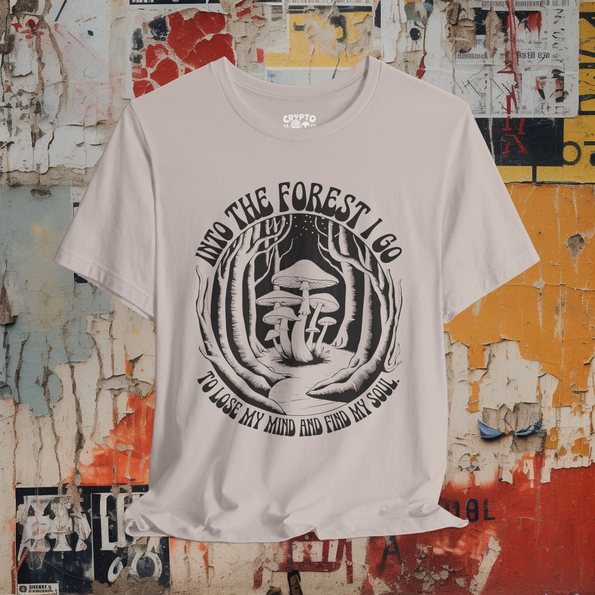 T-Shirt - Into The Forest I Go Vintage Shroom Tee | Psychedelic Unisex Shirt from Crypto Zoo Tees