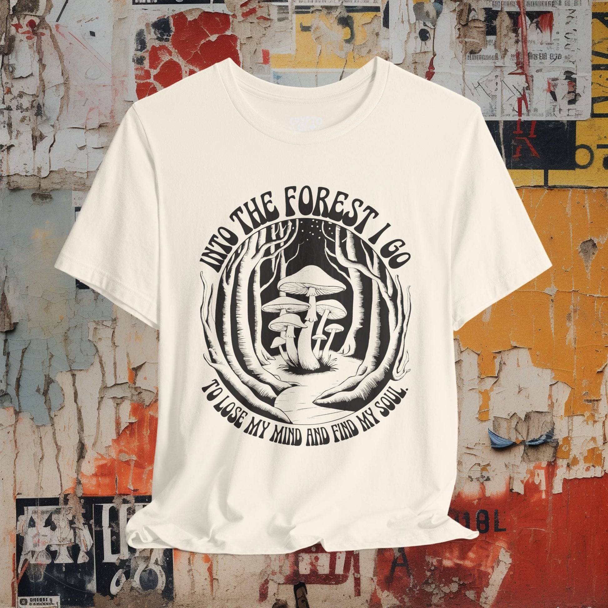 T-Shirt - Into The Forest I Go Vintage Shroom Tee | Psychedelic Unisex Shirt from Crypto Zoo Tees