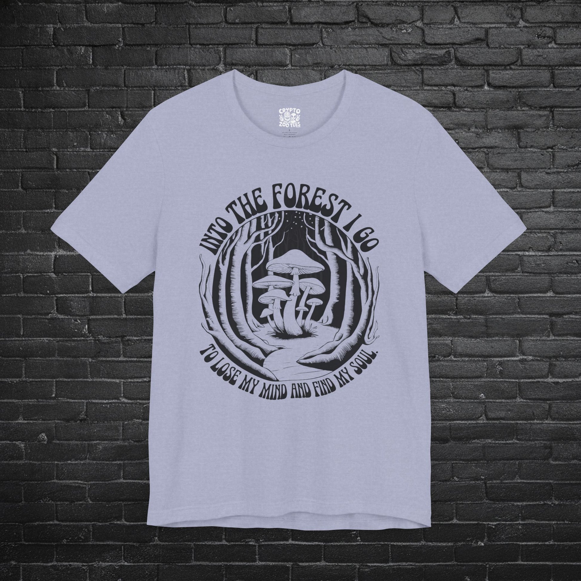 T-Shirt - Into The Forest I Go Vintage Shroom Tee | Psychedelic Unisex Shirt from Crypto Zoo Tees