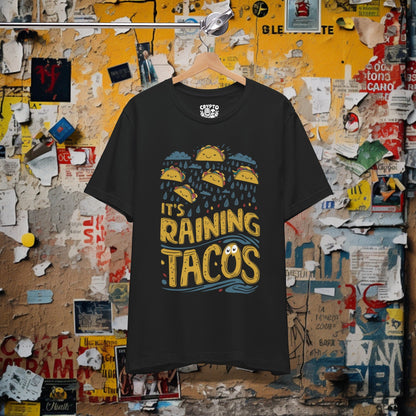 T-Shirt - It's Raining Tacos Funny Food Shirt | Bella + Canvas Unisex T-shirt from Crypto Zoo Tees