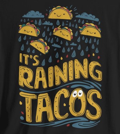 T-Shirt - It's Raining Tacos Funny Food Shirt | Bella + Canvas Unisex T-shirt from Crypto Zoo Tees