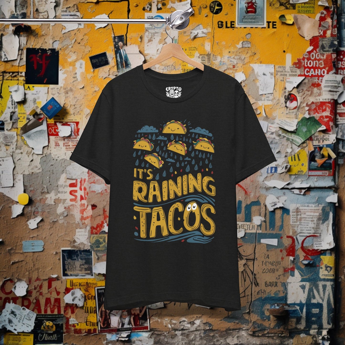 T-Shirt - It's Raining Tacos Funny Food Shirt | Bella + Canvas Unisex T-shirt from Crypto Zoo Tees