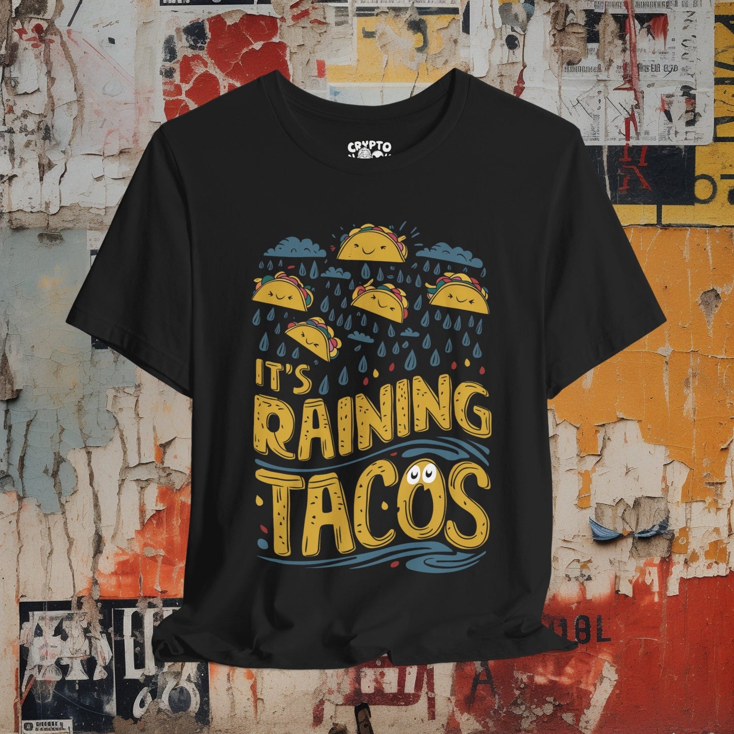 T-Shirt - It's Raining Tacos Funny Food Shirt | Bella + Canvas Unisex T-shirt from Crypto Zoo Tees