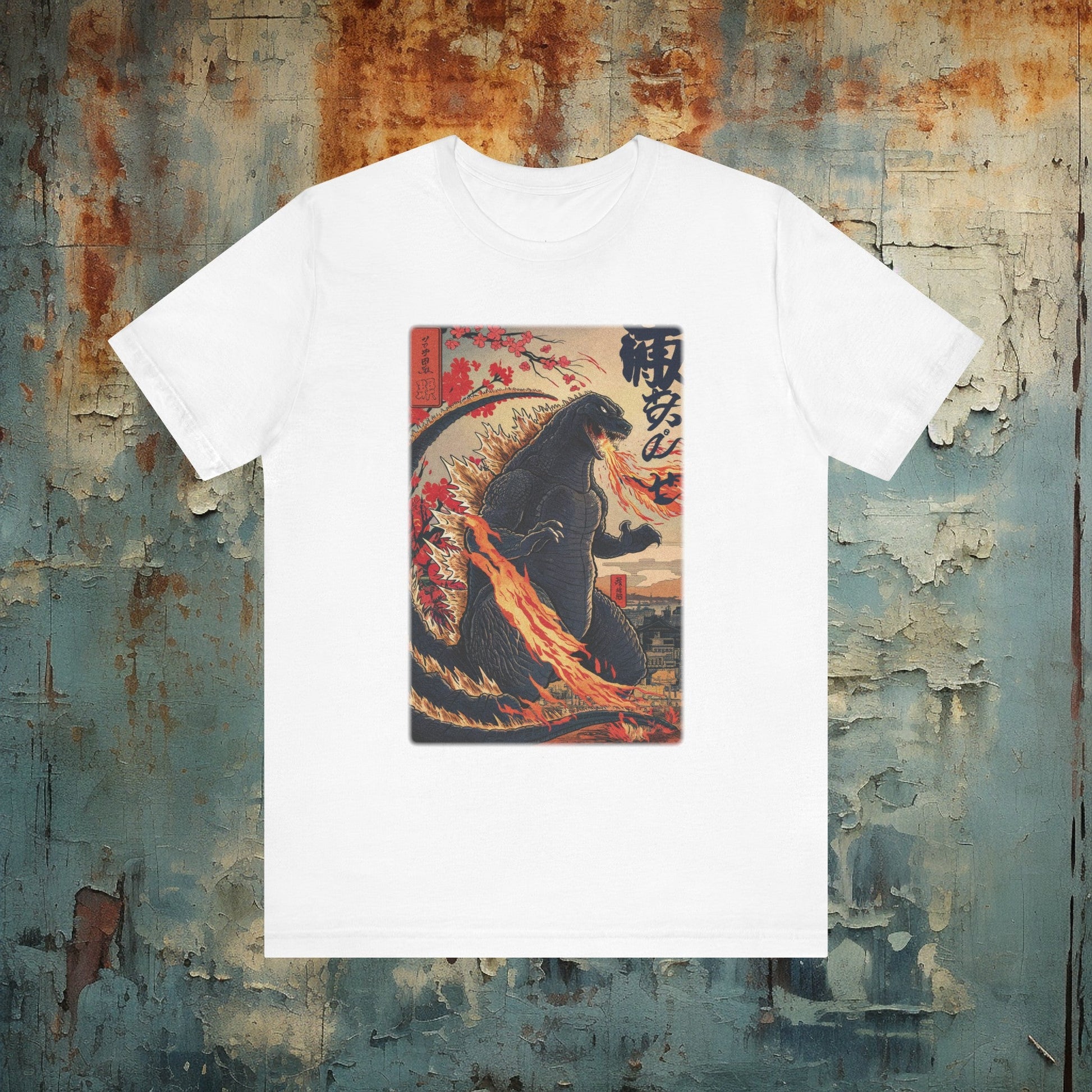 T-Shirt - Japanese Godzilla Woodblock Style Shirt | Bella + Canvas Shirt | Retro Horror from Crypto Zoo Tees