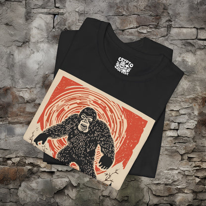 T-Shirt - Japanese Woodblock Bigfoot T-shirt | Bella + Canvas Unisex T-shirt from Crypto Zoo Tees