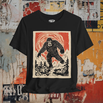 T-Shirt - Japanese Woodblock Bigfoot T-shirt | Bella + Canvas Unisex T-shirt from Crypto Zoo Tees