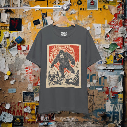 T-Shirt - Japanese Woodblock Bigfoot T-shirt | Bella + Canvas Unisex T-shirt from Crypto Zoo Tees