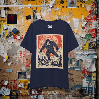 T-Shirt - Japanese Woodblock Bigfoot T-shirt | Bella + Canvas Unisex T-shirt from Crypto Zoo Tees