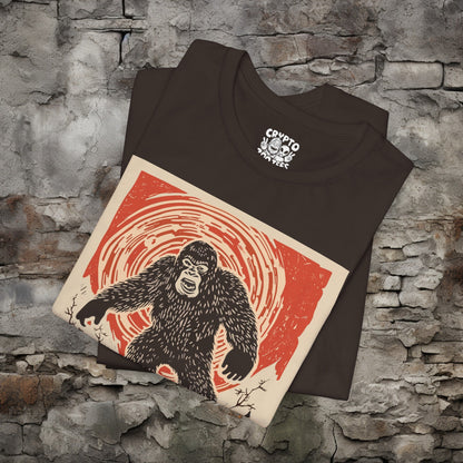 T-Shirt - Japanese Woodblock Bigfoot T-shirt | Bella + Canvas Unisex T-shirt from Crypto Zoo Tees