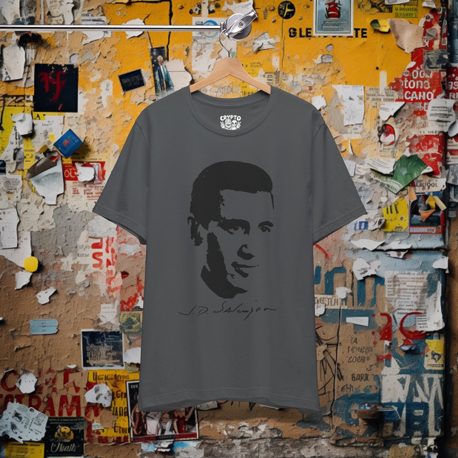 T-Shirt - J.D. Salinger Catcher in the Rye Author Shirt | Bella + Canvas Unisex T-shirt from Crypto Zoo Tees