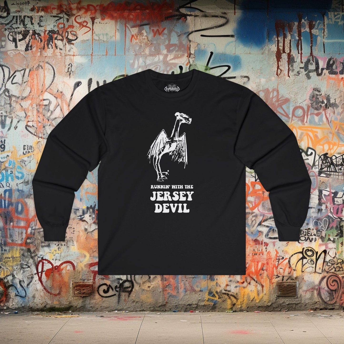 Long - sleeve - jersey devil Long Sleeve T-Shirt | Edgy Punk Rock Shirt | Alternative Goth Tee from Crypto Zoo Tees