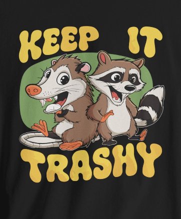 T-Shirt - Keep It Trashy Racoon and Oppossum | Unisex Bella+Canvas T-shirt | Funny Tee | Multiple Colors! from Crypto Zoo Tees