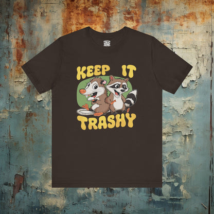 Keep It Trashy Racoon and Oppossum | Unisex Bella+Canvas T-shirt | Funny Tee | Multiple Colors! - Crypto Zoo Tees - T-Shirt