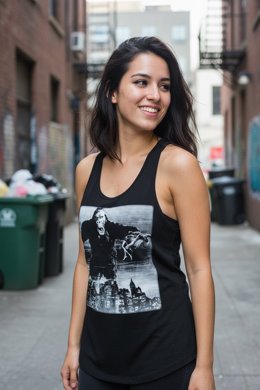 Tank Top - King Kong Tank Top | Ladies Racerback Tank Top - Next Level 1533 | Horror, Retro & Vintage | Punk from Crypto Zoo Tees