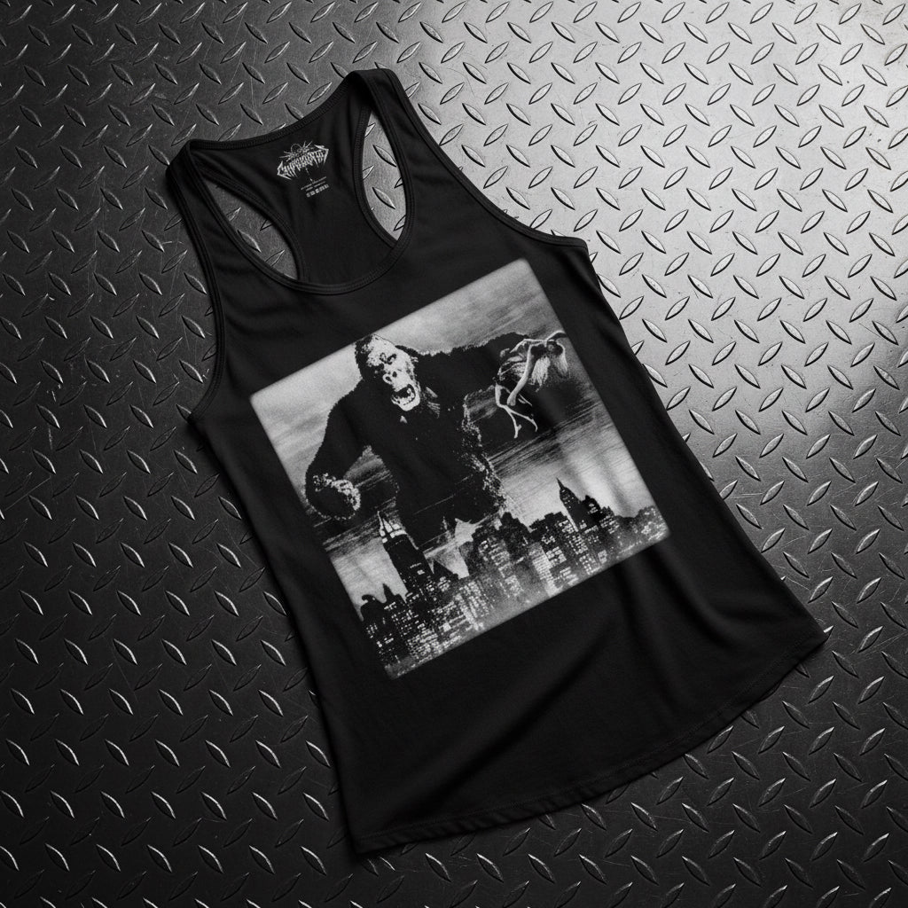 Tank Top - King Kong Tank Top | Ladies Racerback Tank Top - Next Level 1533 | Horror, Retro & Vintage | Punk from Crypto Zoo Tees