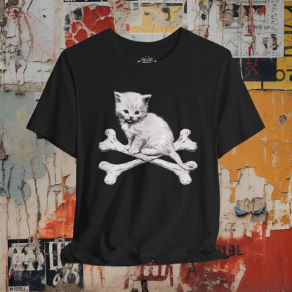 T-Shirt - Kitten and Crossbones T-Shirt | Unisex T-shirt | Cats, Goth | Goth from Crypto Zoo Tees