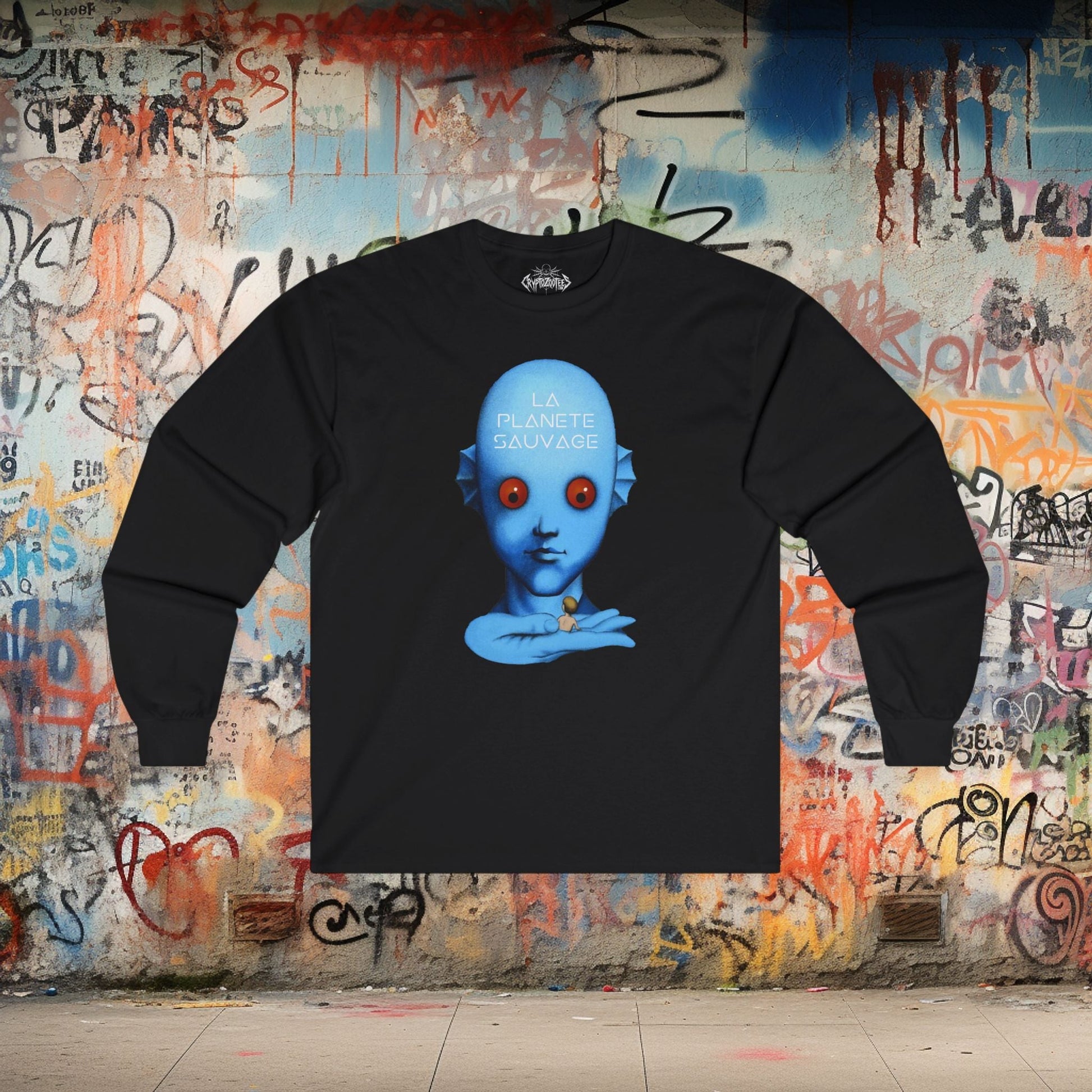 Long - sleeve - la planète fantastic planet long sleeve tee from Crypto Zoo Tees