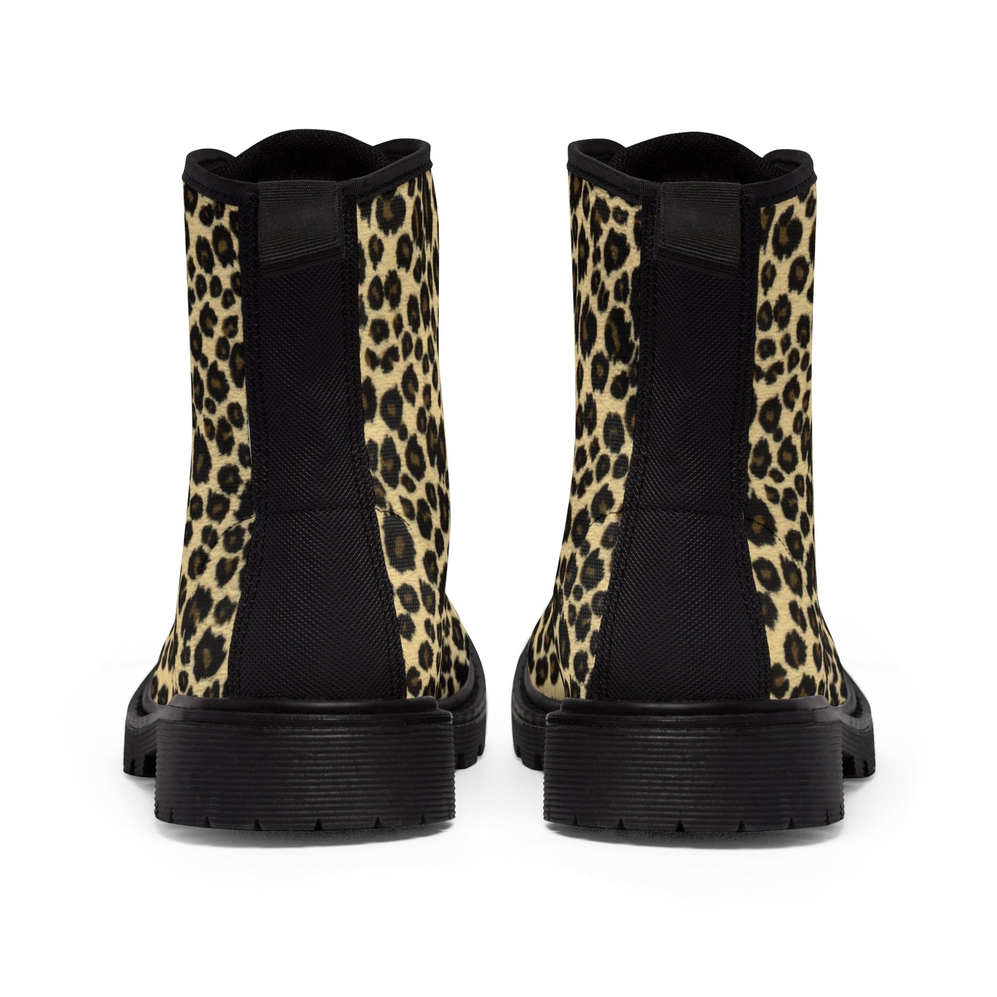 Shoes - Leopard Print Boots | Animal Print Combat Boots | Punk Style Leopard Boots | Women's Fashion Boots | Vegan Leather Leopard Ankle Boots | Eco - Friendly from Crypto Zoo Tees