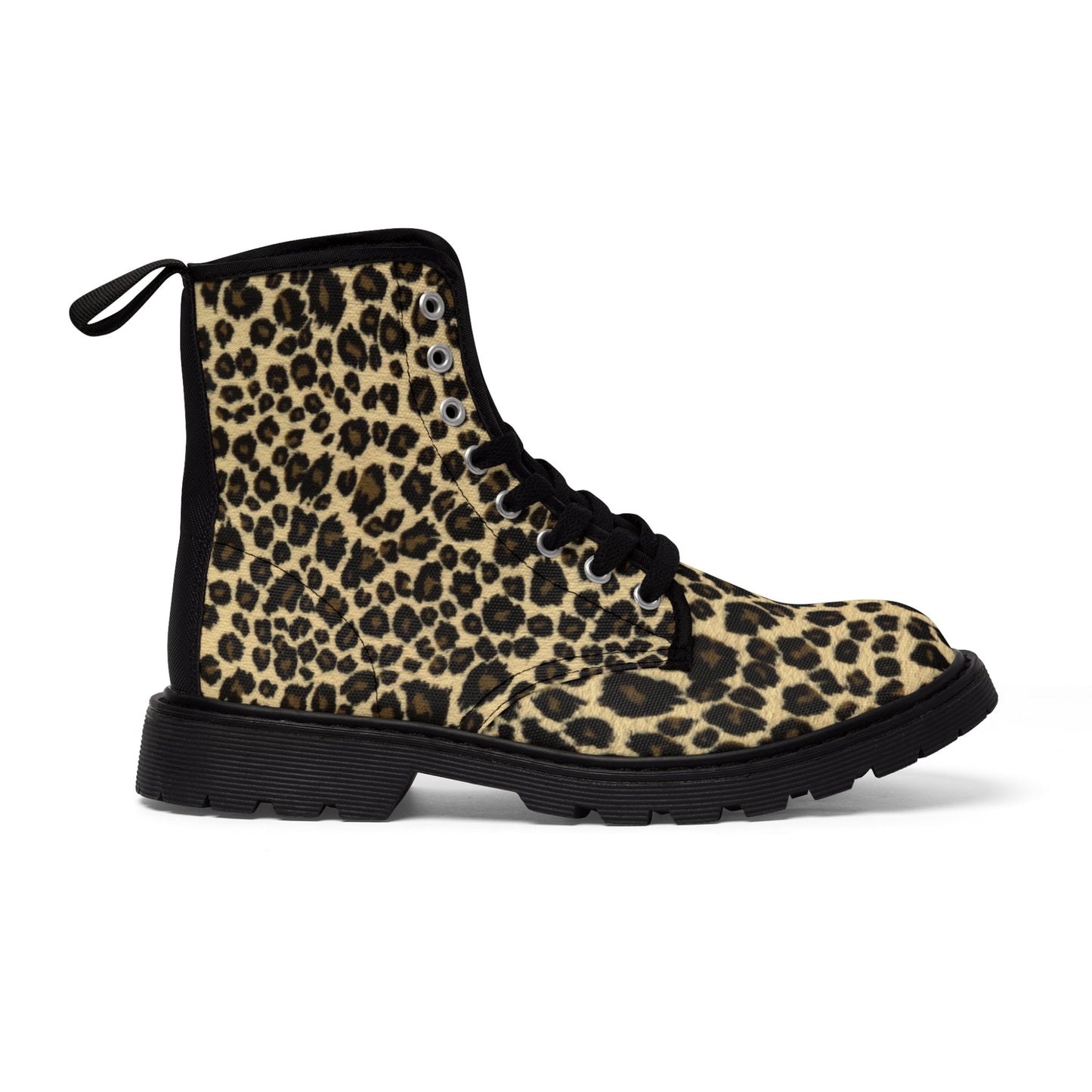 Shoes - Leopard Print Boots | Animal Print Combat Boots | Punk Style Leopard Boots | Women's Fashion Boots | Vegan Leather Leopard Ankle Boots | Eco - Friendly from Crypto Zoo Tees