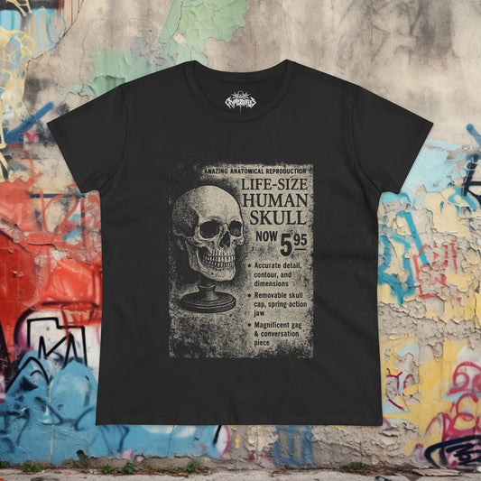T-Shirt - Life - Sized Skull Ad Apparel | T-shirt, Sweatshirt, Hoodie, Tank | Horror, Skulls & Skeletons | Retro & Vintage from Crypto Zoo Tees