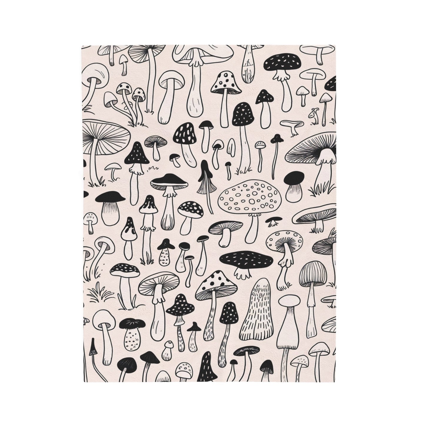 All Over Prints - Light Mushroom | Cozy Velvet Blanket | 3 Different Sizes from Crypto Zoo Tees