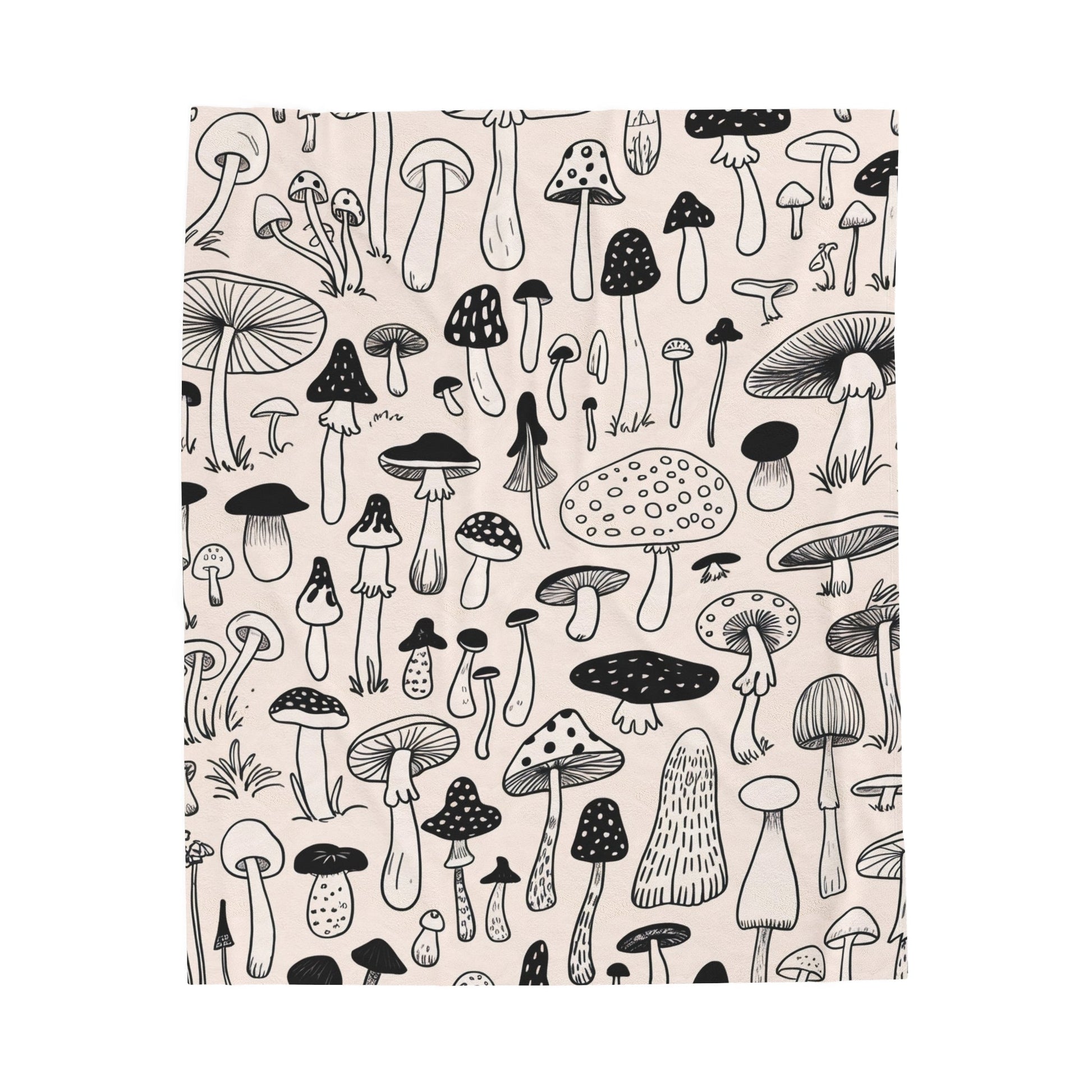 All Over Prints - Light Mushroom | Cozy Velvet Blanket | 3 Different Sizes from Crypto Zoo Tees