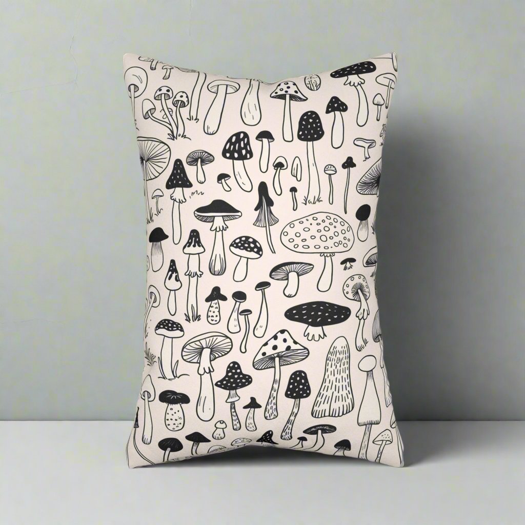 Home Decor - Light Mushroom | Nature, Fungi, Whimsical | Spun Polyester Pillow | Pillow Included! from Crypto Zoo Tees