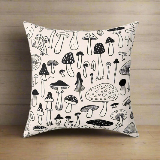 Home Decor - Light Mushroom | Nature, Fungi, Whimsical | Spun Polyester Pillow | Pillow Included! from Crypto Zoo Tees