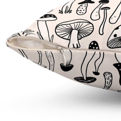 Home Decor - Light Mushroom | Nature, Fungi, Whimsical | Spun Polyester Pillow | Pillow Included! from Crypto Zoo Tees