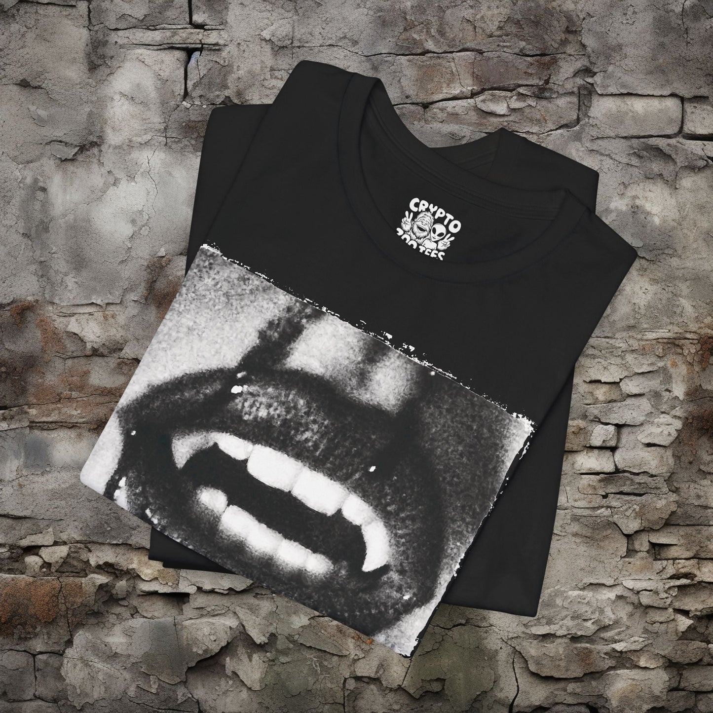 T-Shirt - Lipstick Vampire Teeth | Bella + Canvas Unisex T-shirt from Crypto Zoo Tees