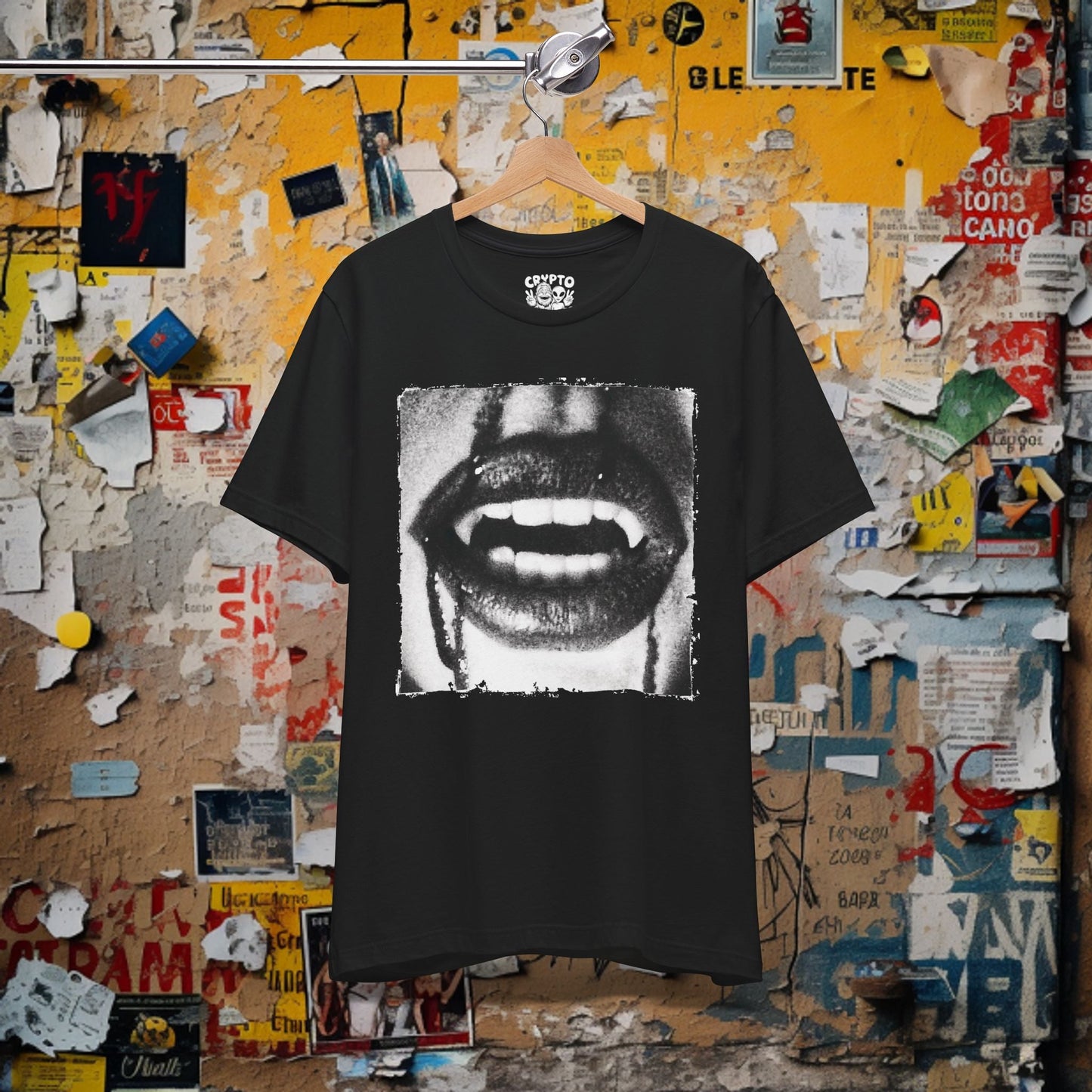 T-Shirt - Lipstick Vampire Teeth | Bella + Canvas Unisex T-shirt from Crypto Zoo Tees