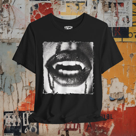 T-Shirt - Lipstick Vampire Teeth | Bella + Canvas Unisex T-shirt from Crypto Zoo Tees