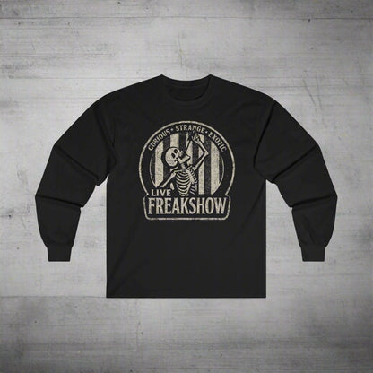 T-Shirt - Live Freakshow | Skulls & Skeletons, Horror | Unisex Shirt, Ladies Tee, Tank Top, Long Sleeve, Sweatshirt, Hoodie from Crypto Zoo Tees