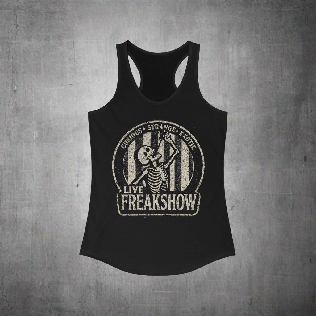 T-Shirt - Live Freakshow | Skulls & Skeletons, Horror | Unisex Shirt, Ladies Tee, Tank Top, Long Sleeve, Sweatshirt, Hoodie from Crypto Zoo Tees
